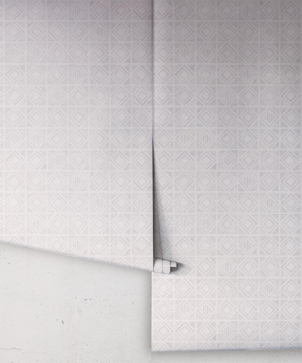 Tuile Wallpaper, Grey White