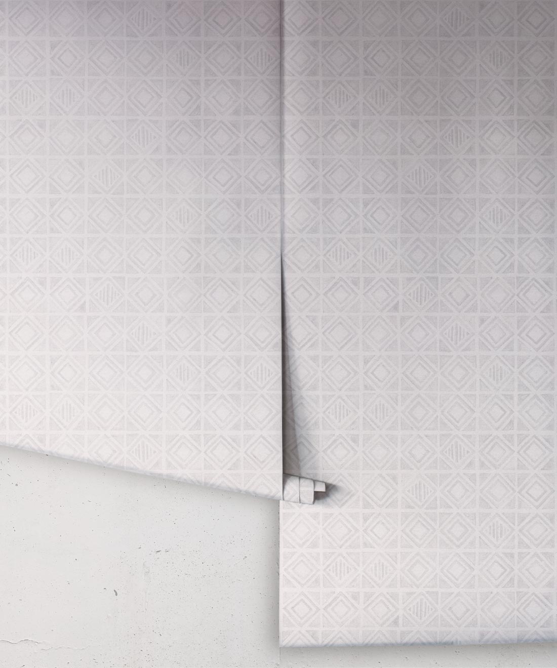 Tuile Wallpaper, Grey White
