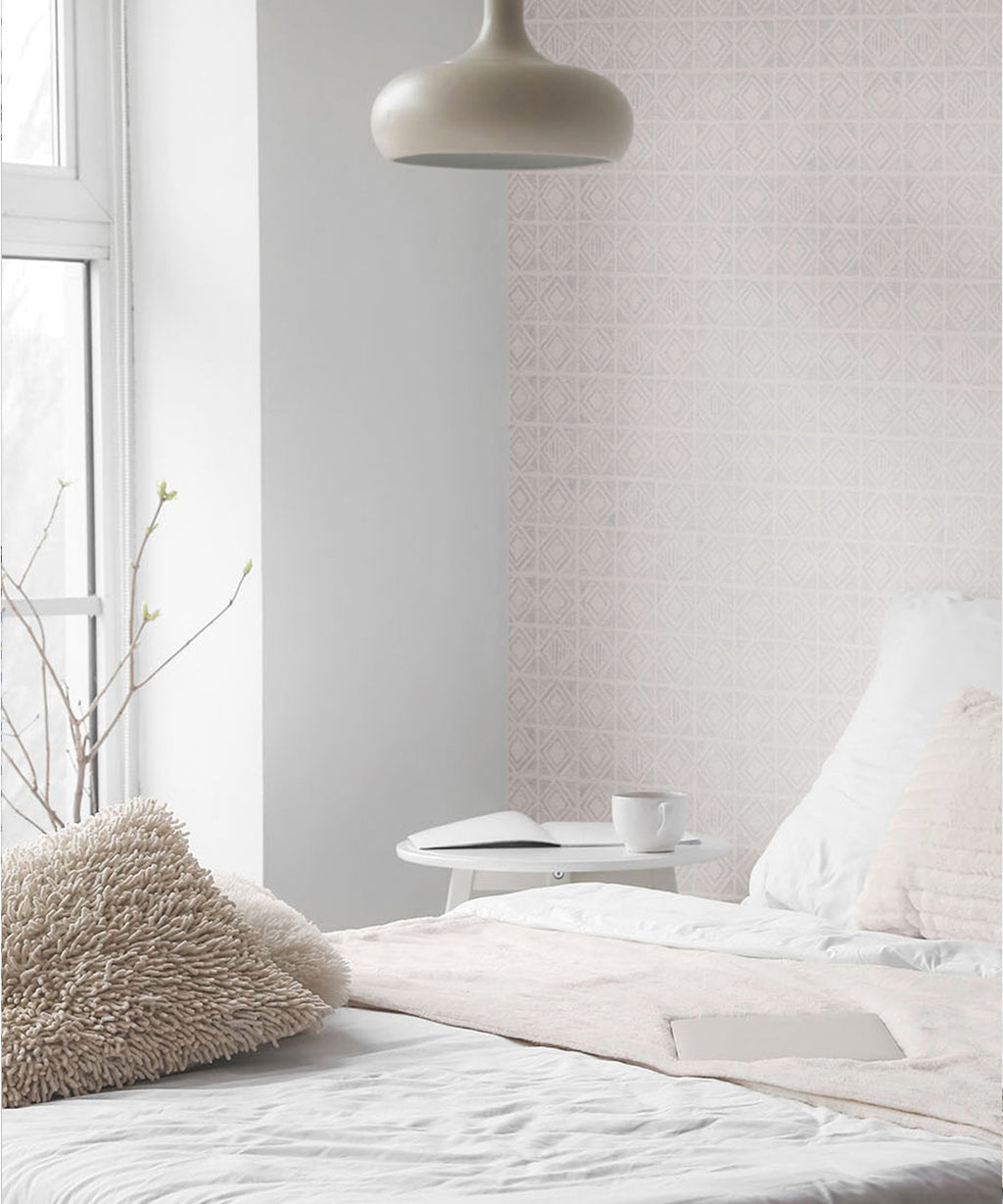 Tuile Wallpaper, Grey White