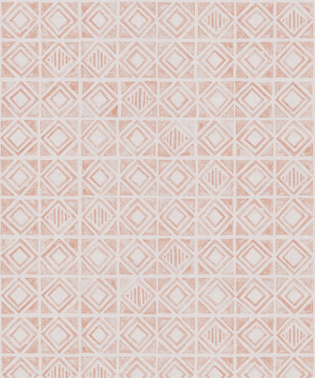 Tuile Wallpaper, Salmon White