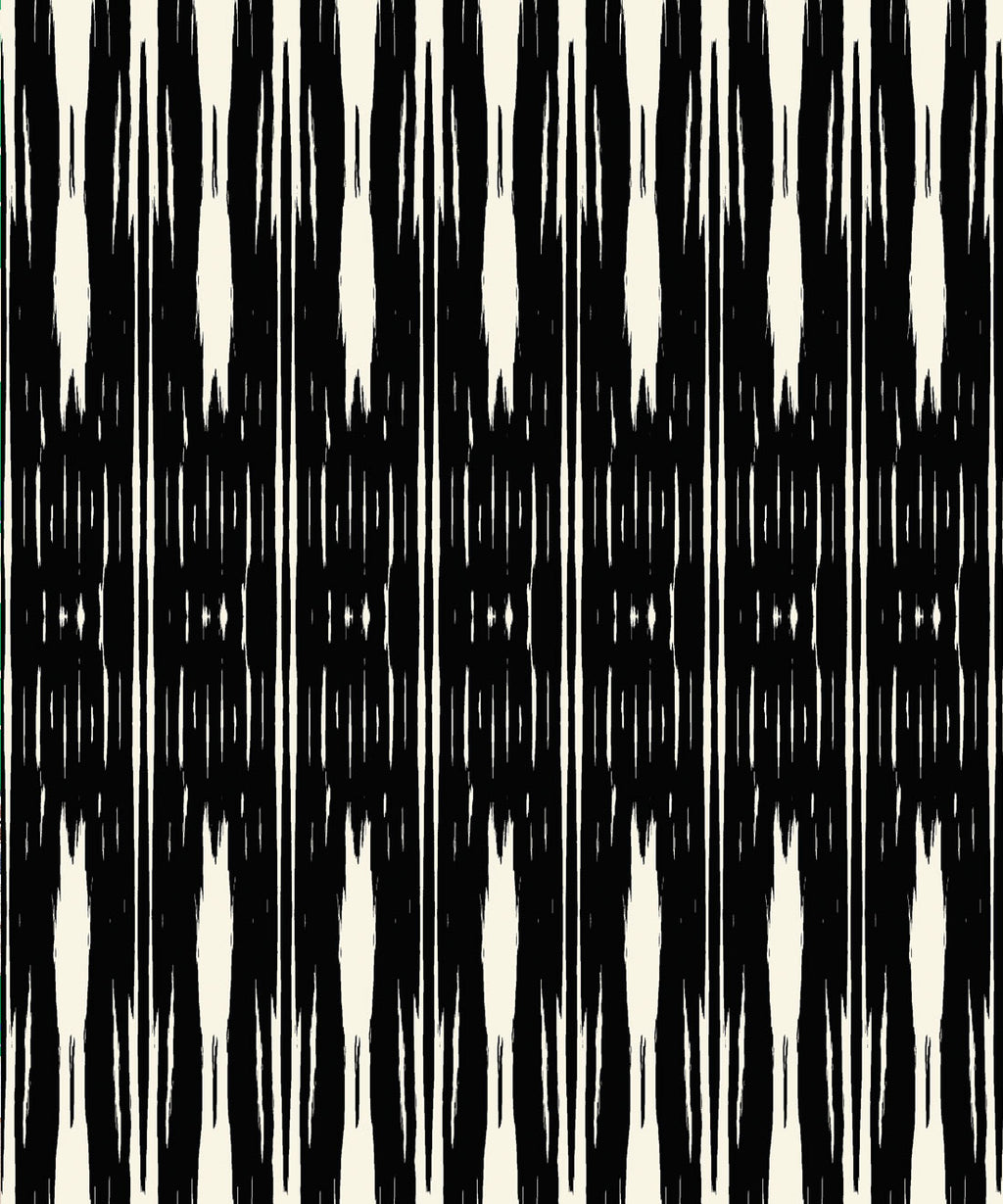 Ikat Wallpaper, Black & White