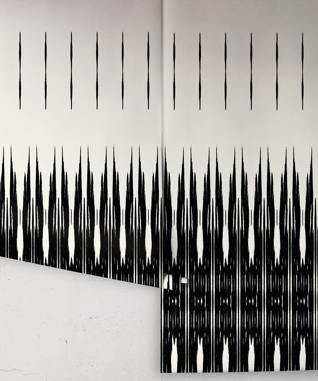 Ikat Wallpaper, Black & White