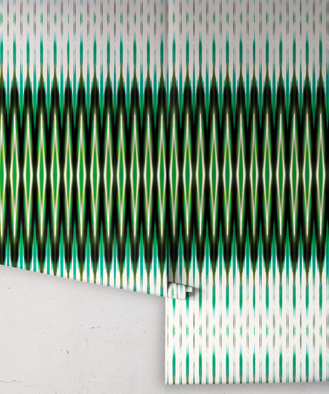Ikat Wallpaper, Green