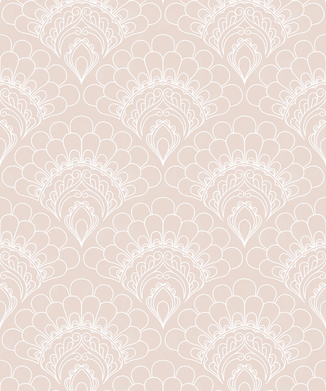 Retro Peacock Wallpaper, Beige