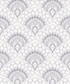 Retro Peacock Wallpaper, Grey