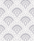 Retro Peacock Wallpaper, Grey