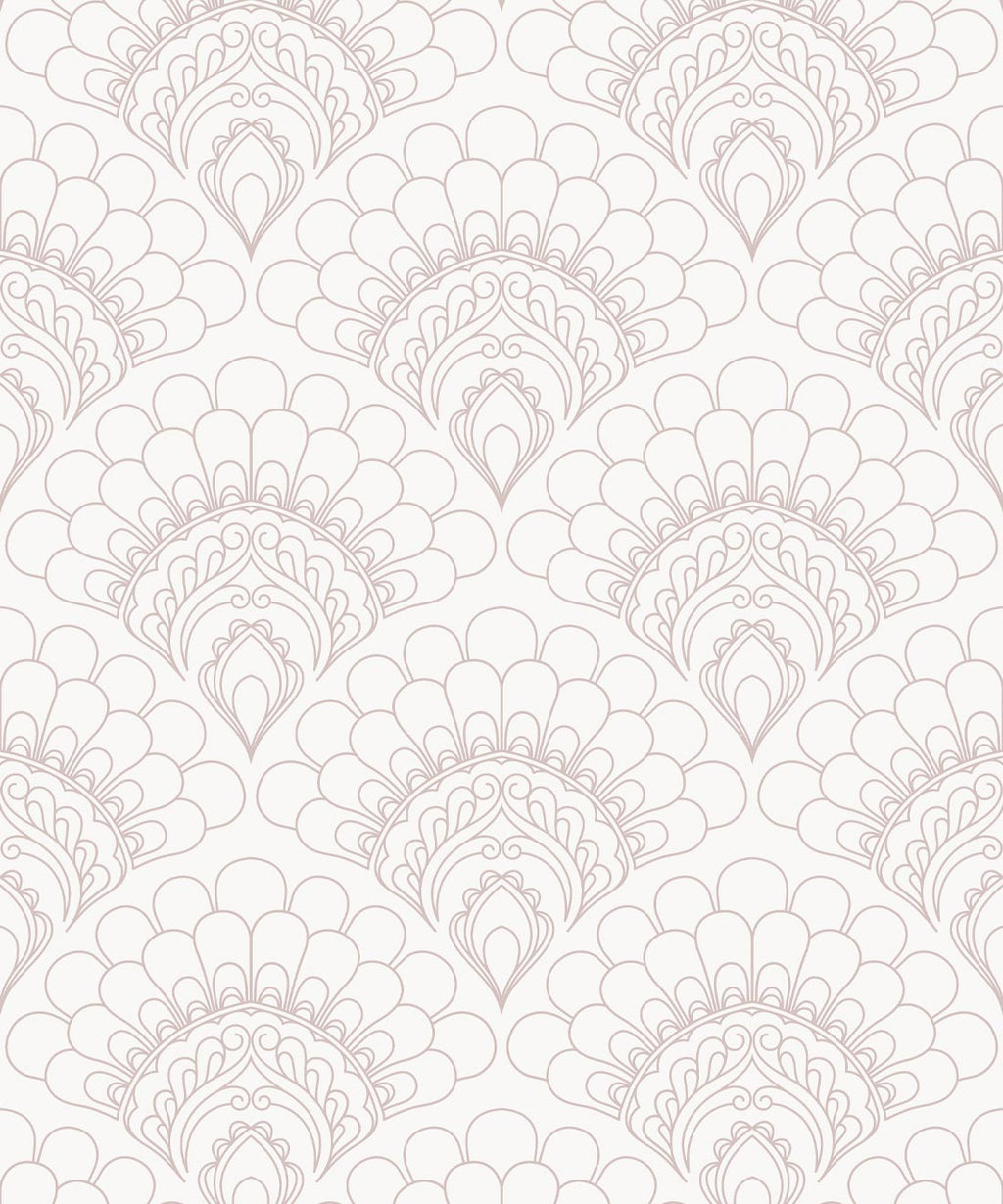 Retro Peacock Wallpaper, Ivory