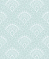 Retro Peacock Wallpaper, Light Blue