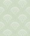Retro Peacock Wallpaper, Light Green