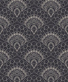 Retro Peacock Wallpaper, Slate