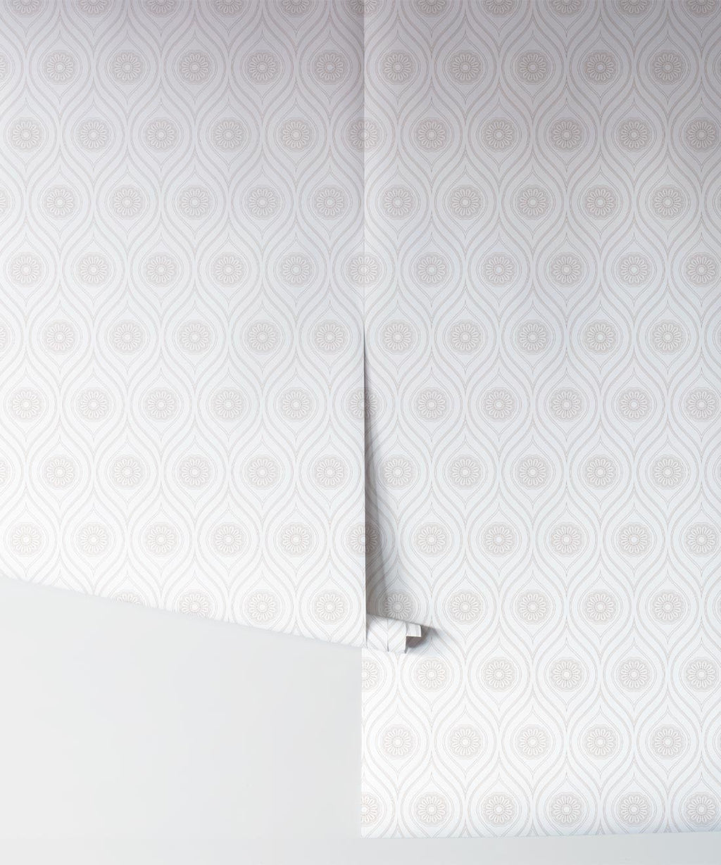 Retro Pop Wallpaper, Beige Reverse