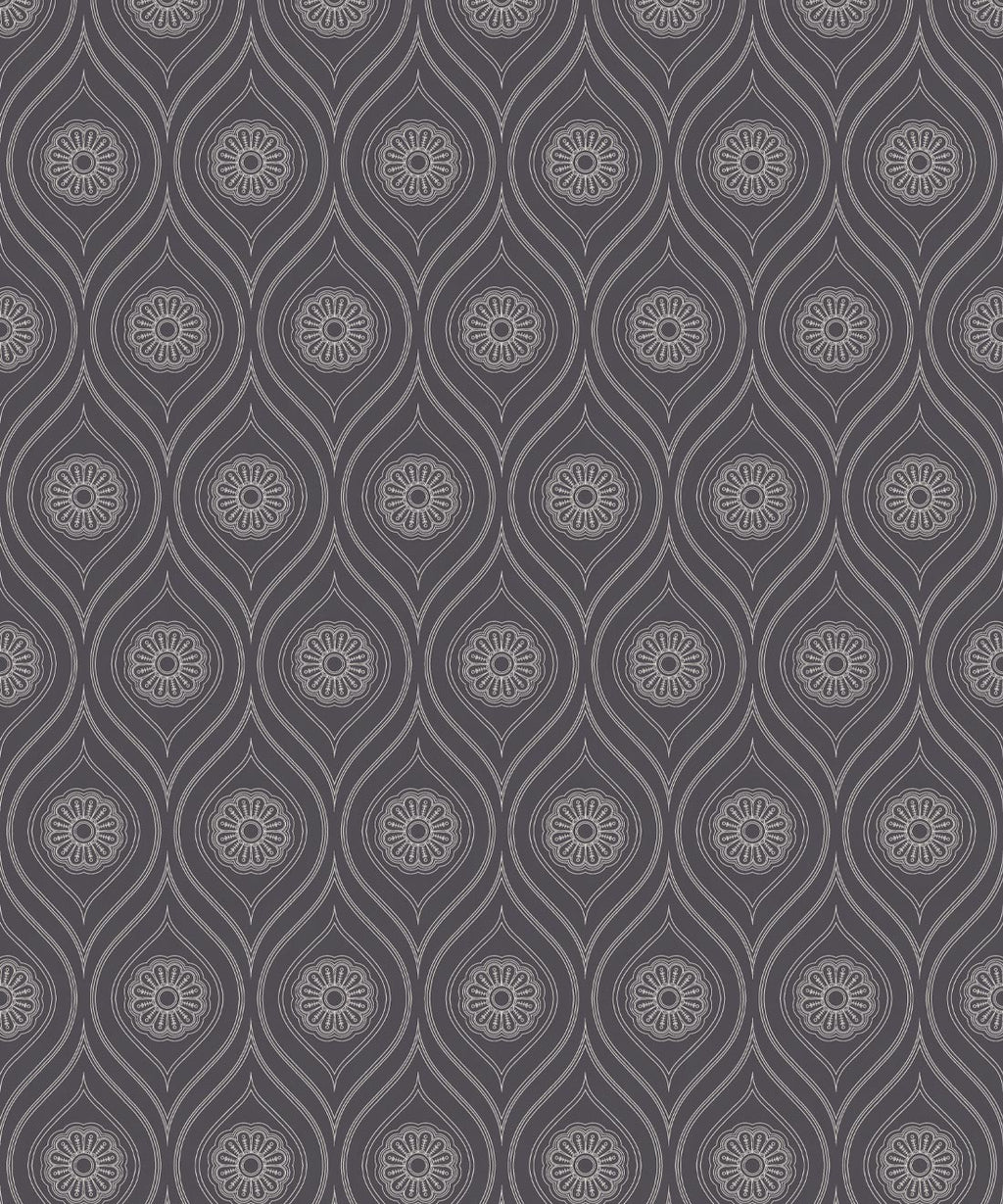 Retro Pop Wallpaper, Dark Grey