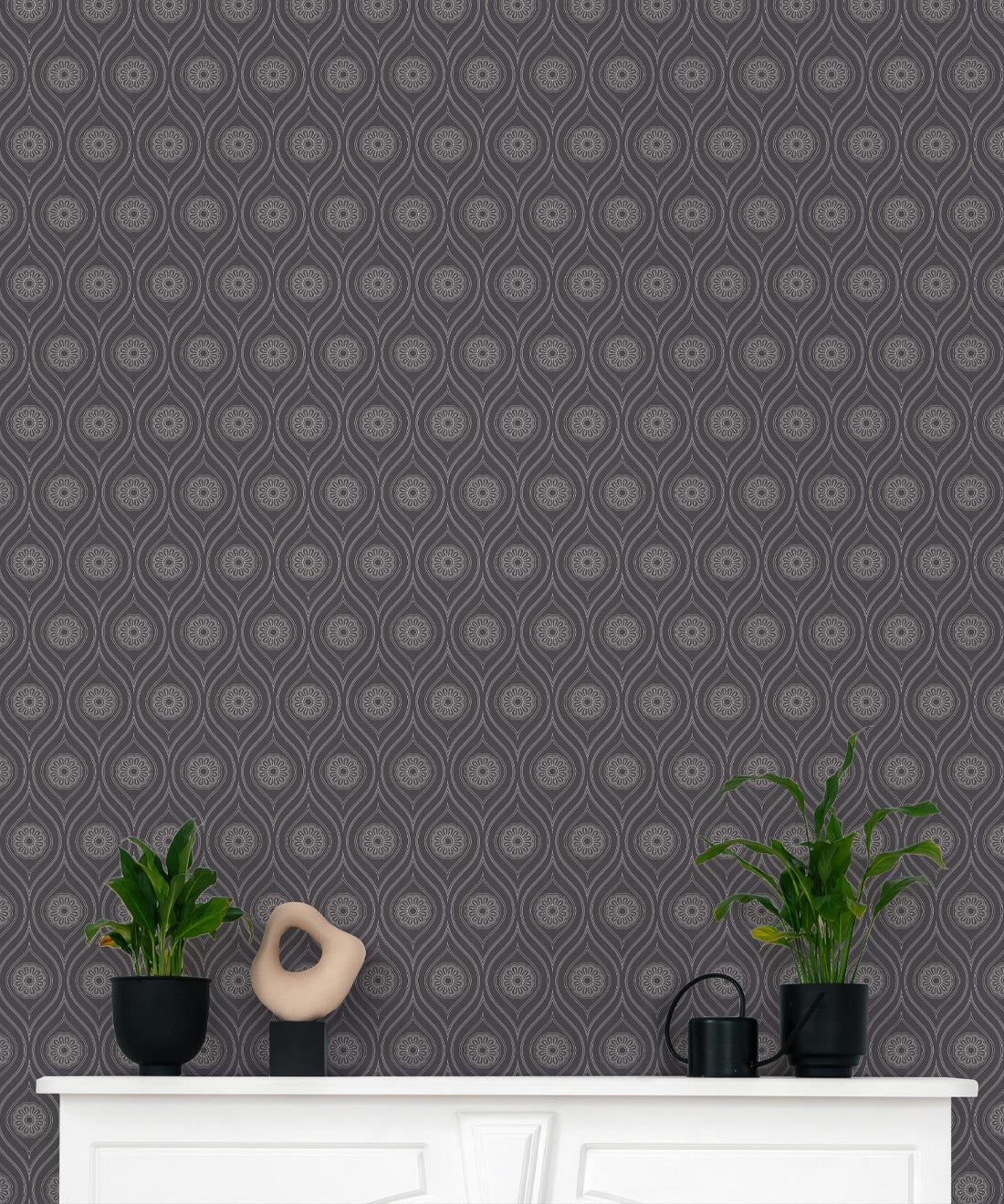 Retro Pop Wallpaper, Dark Grey