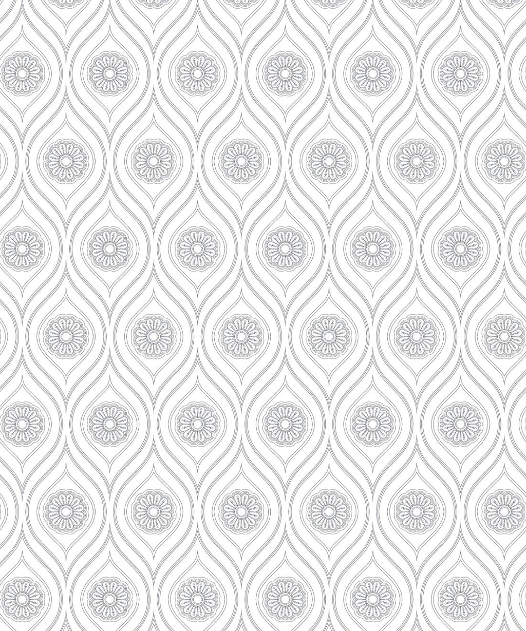 Retro Pop Wallpaper, Grey Reverse