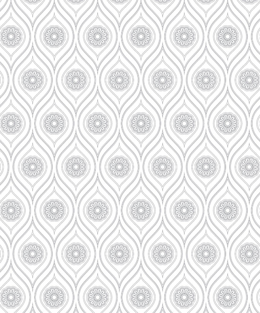 Retro Pop Wallpaper, Grey Reverse