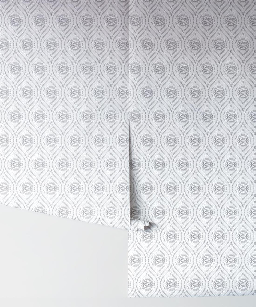 Retro Pop Wallpaper, Grey Reverse