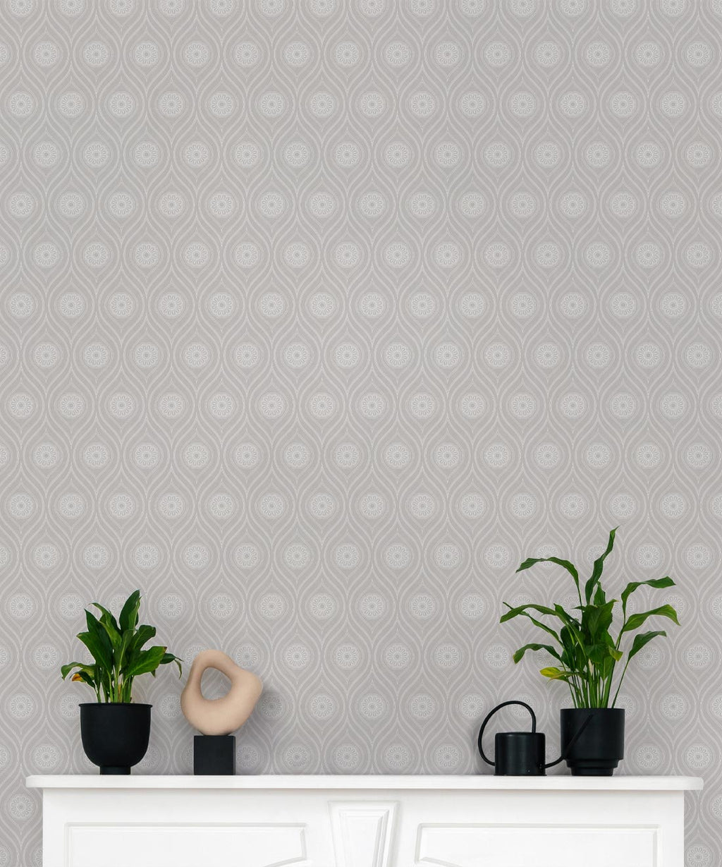 Retro Pop Wallpaper, Light Grey