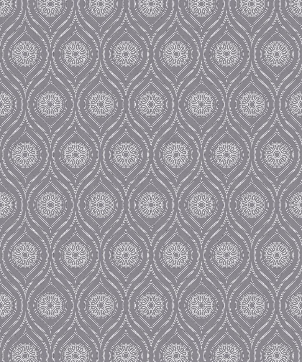 Retro Pop Wallpaper, Mid Grey