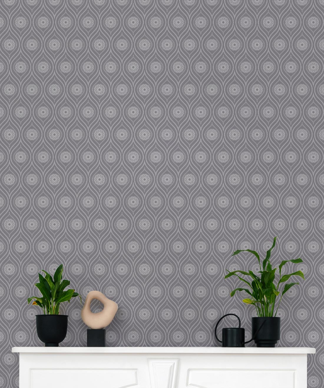 Retro Pop Wallpaper, Mid Grey
