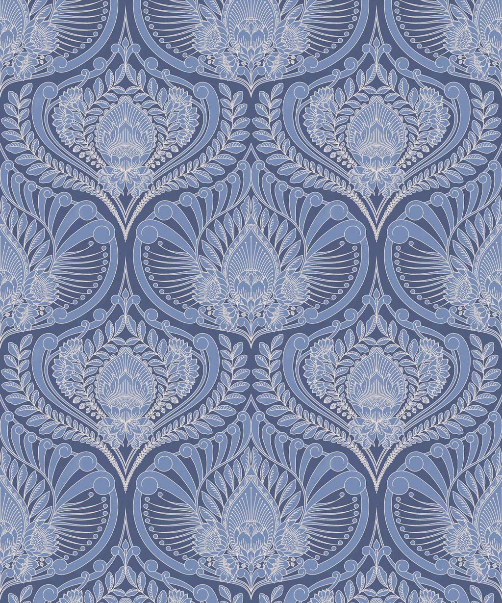 Baroque Fusion Wallpaper, Blue