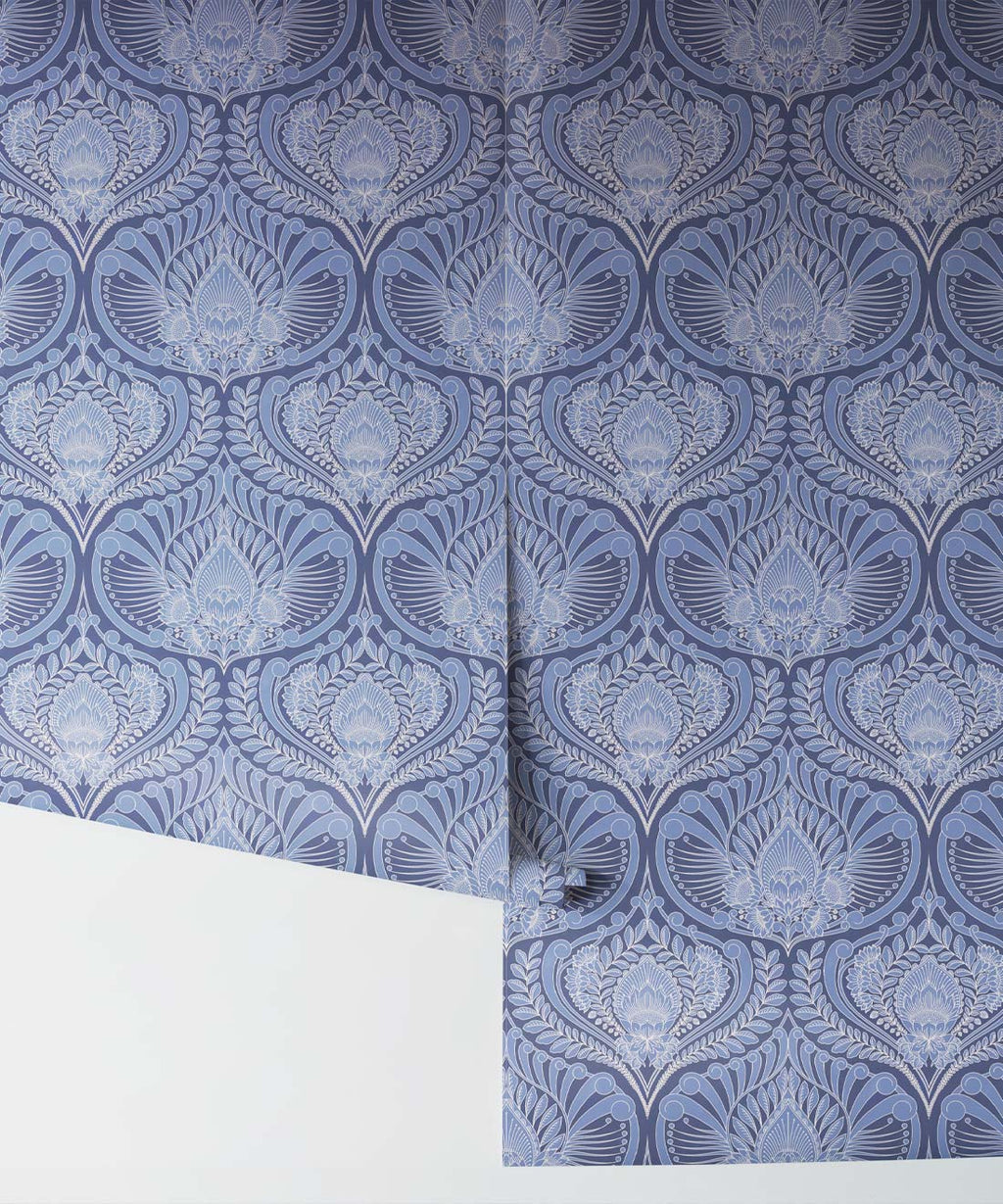 Baroque Fusion Wallpaper, Blue