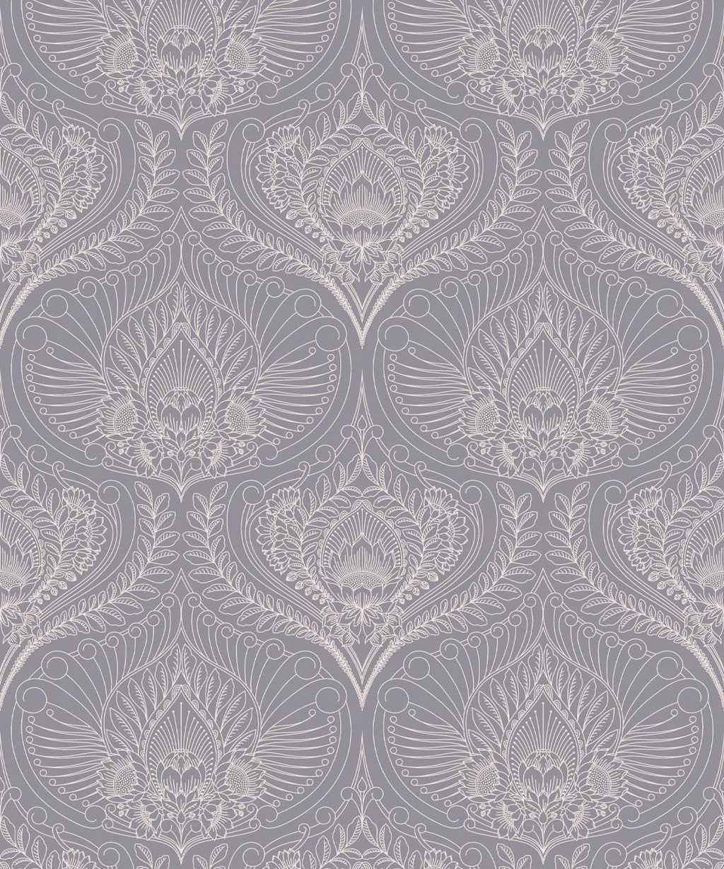Baroque Fusion Wallpaper, Grey