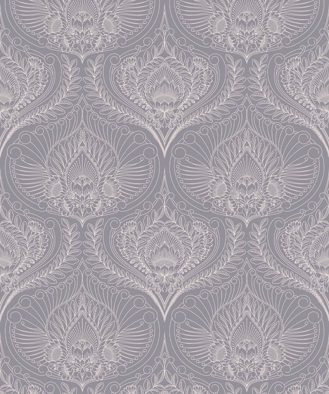 Baroque Fusion Wallpaper, Grey