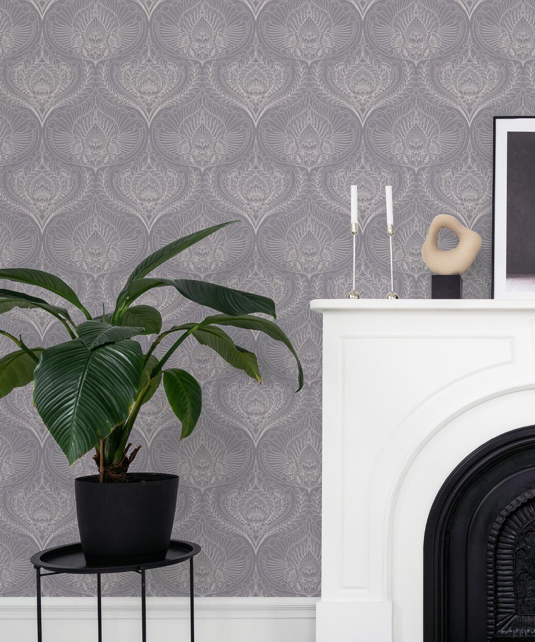 Baroque Fusion Wallpaper, Grey