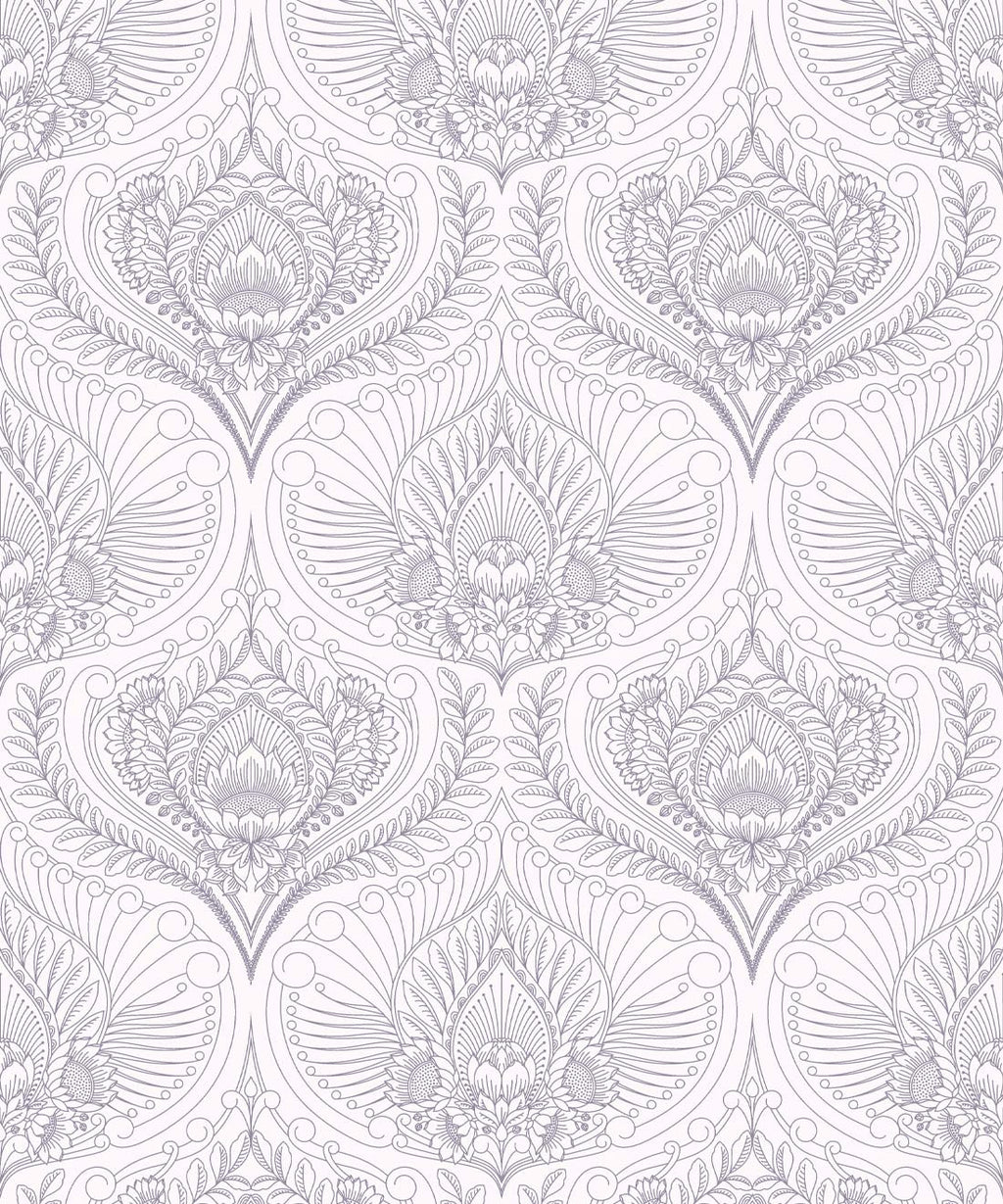 Baroque Fusion Wallpaper, Grey Reverse