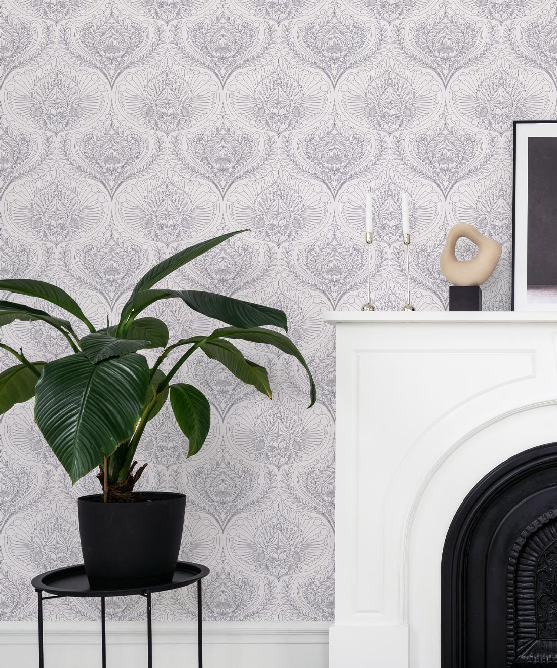 Baroque Fusion Wallpaper, Grey Reverse