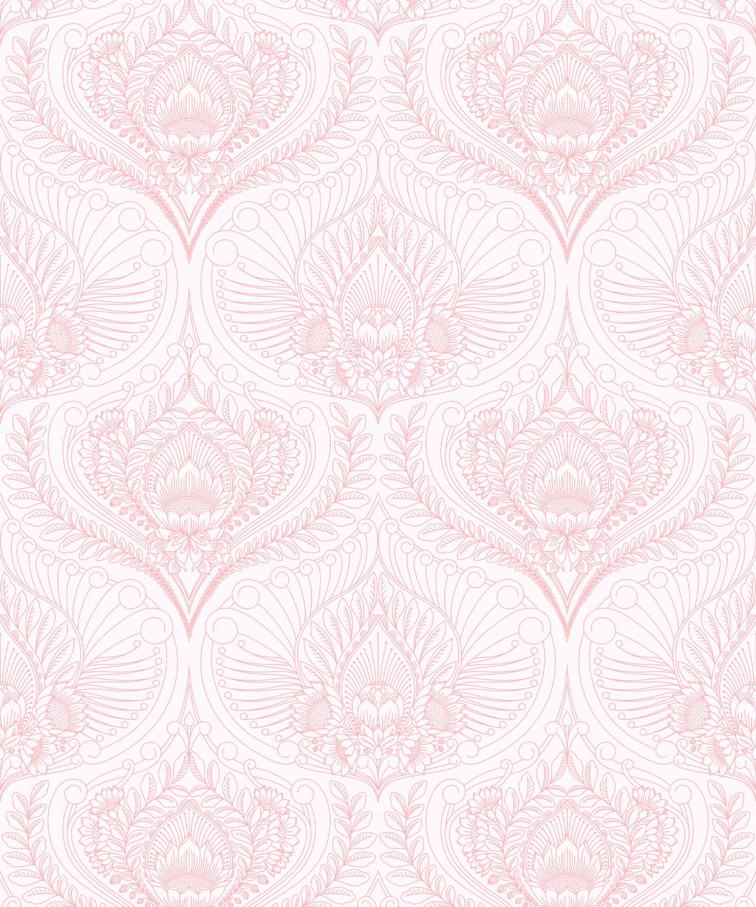 Baroque Fusion Wallpaper, Pink Reverse