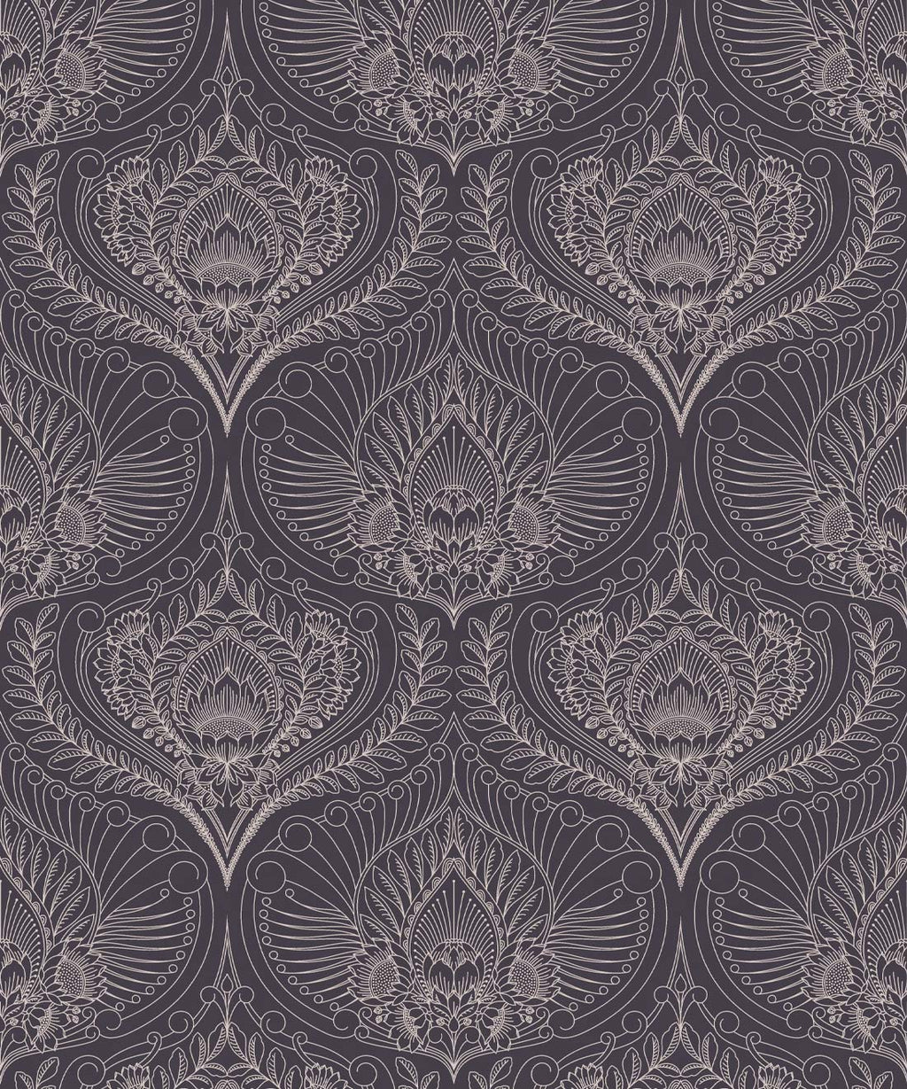 Baroque Fusion Wallpaper, Slate