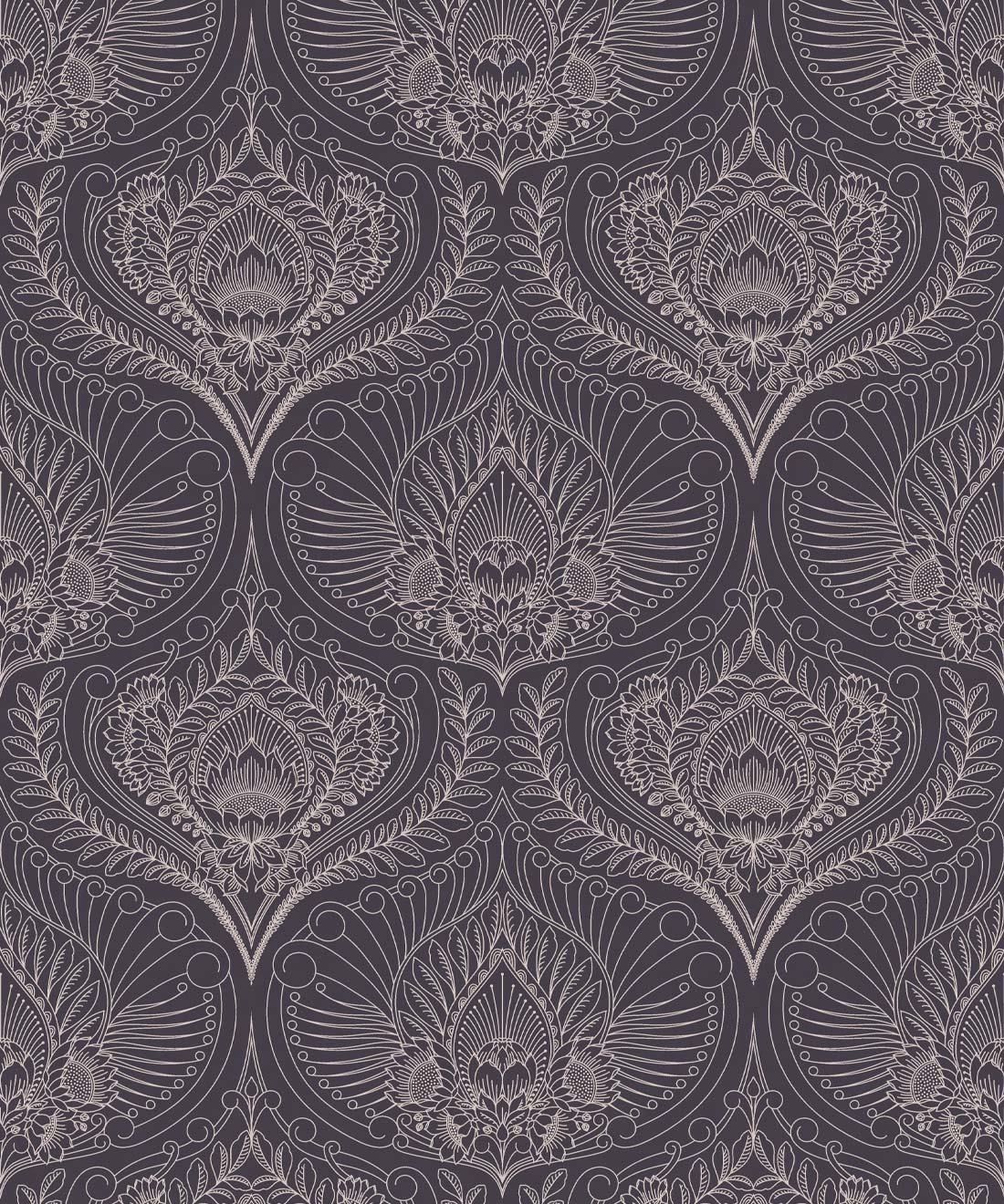 Baroque Fusion Wallpaper, Slate