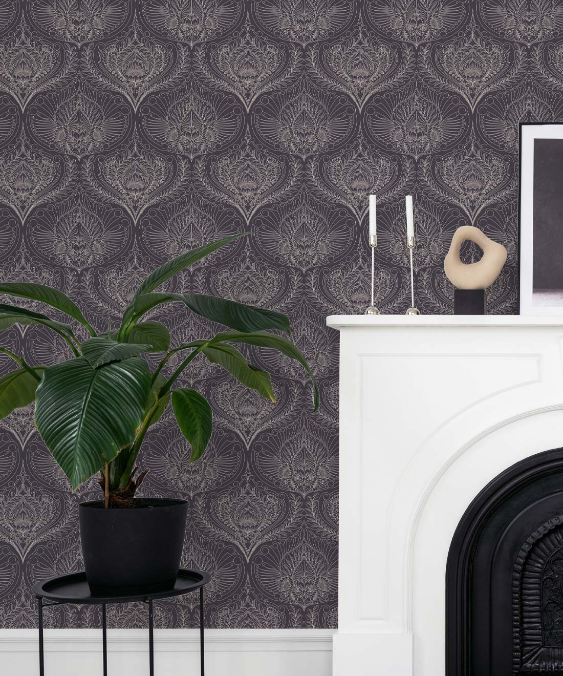 Baroque Fusion Wallpaper, Slate