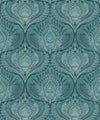 Baroque Fusion Wallpaper, Teal