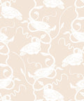 Birds On Vines Wallpaper, Beige