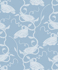 Birds On Vines Wallpaper, Blue
