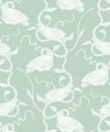 Birds On Vines Wallpaper, Olive