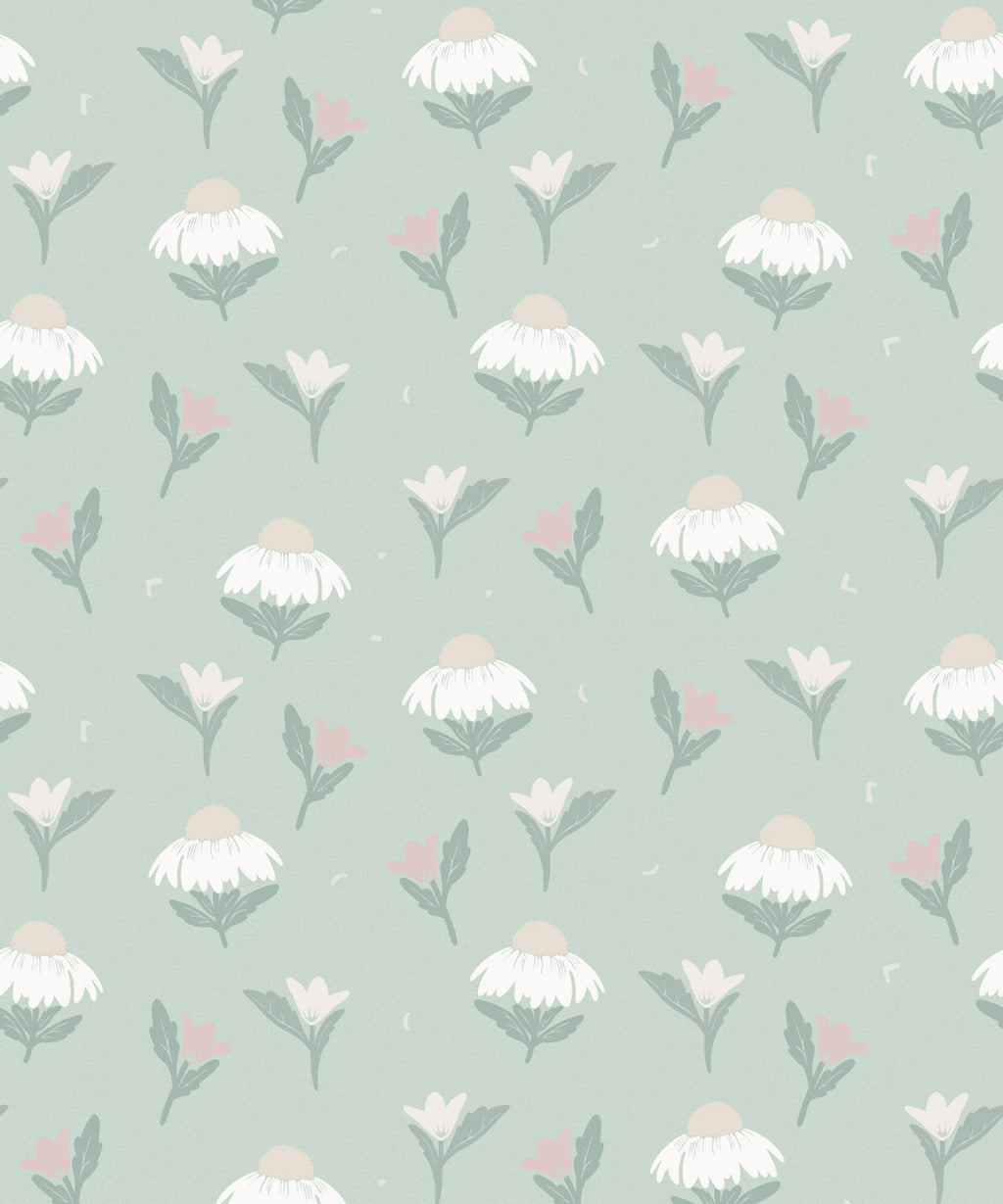 Daisy Wallpaper, Mint