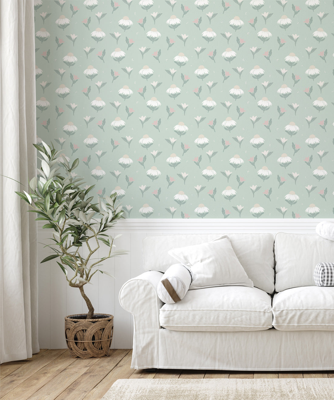 Daisy Wallpaper, Mint
