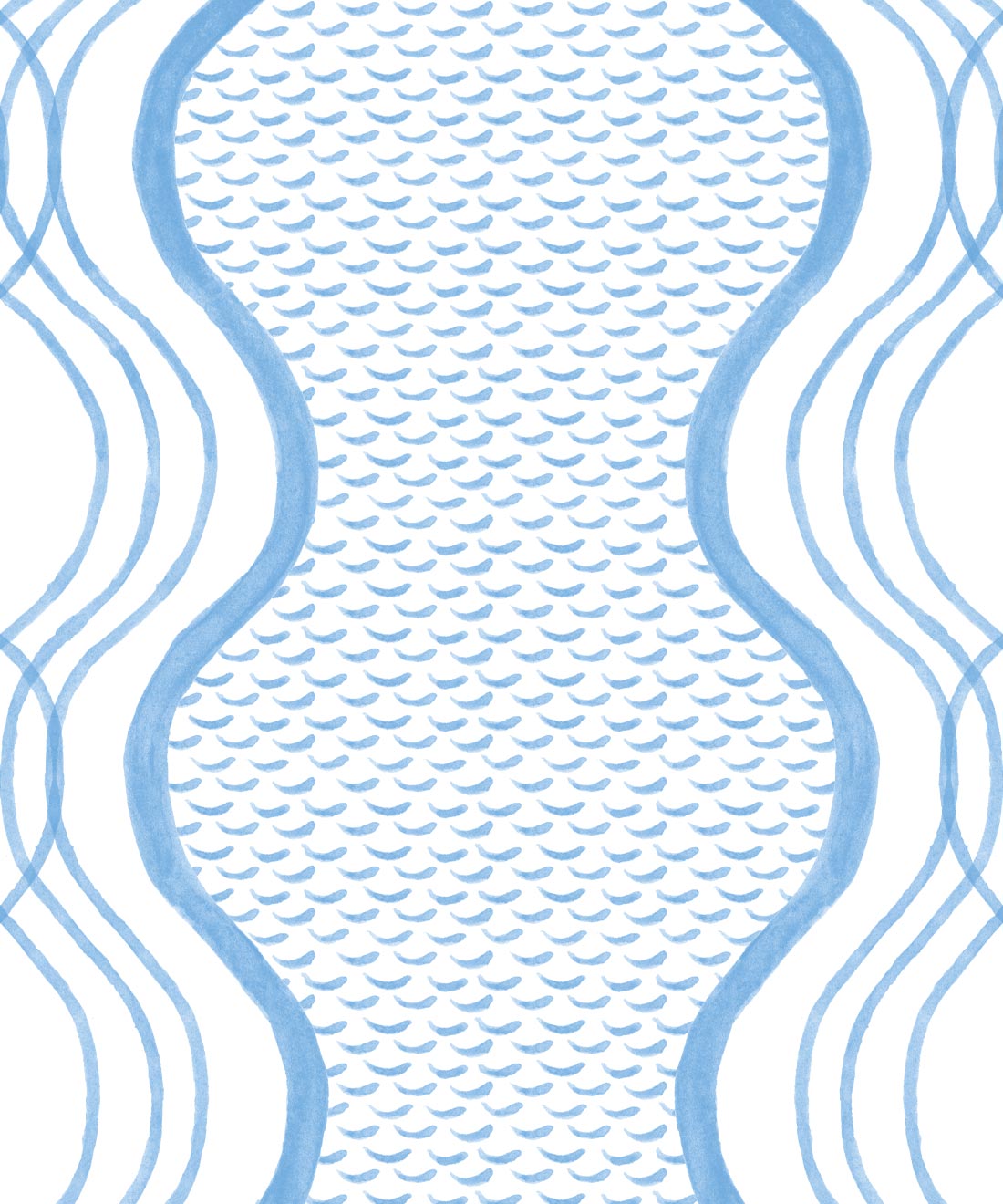 Wavy Lines Wallpaper, Blue