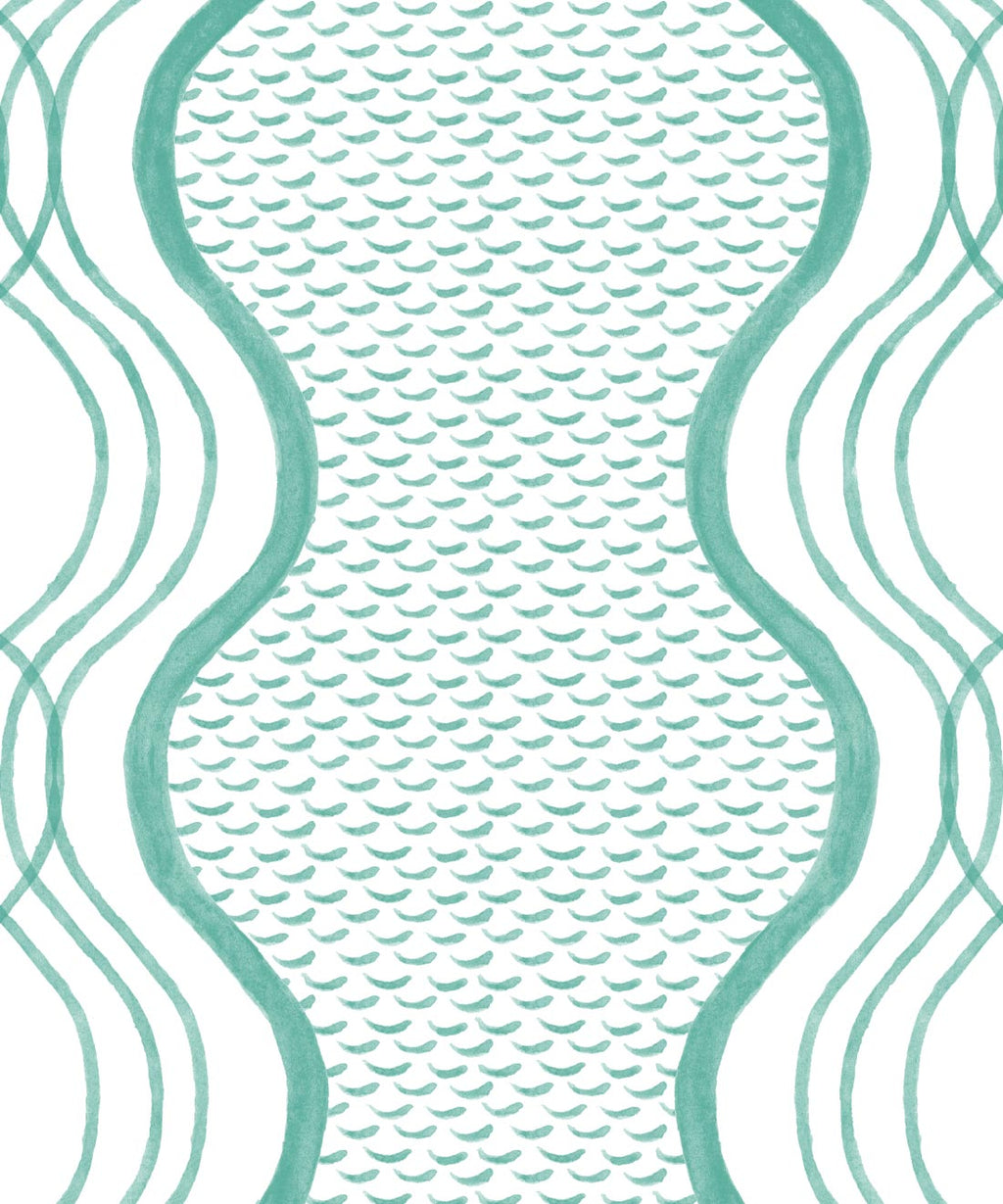 Wavy Lines Wallpaper, Green