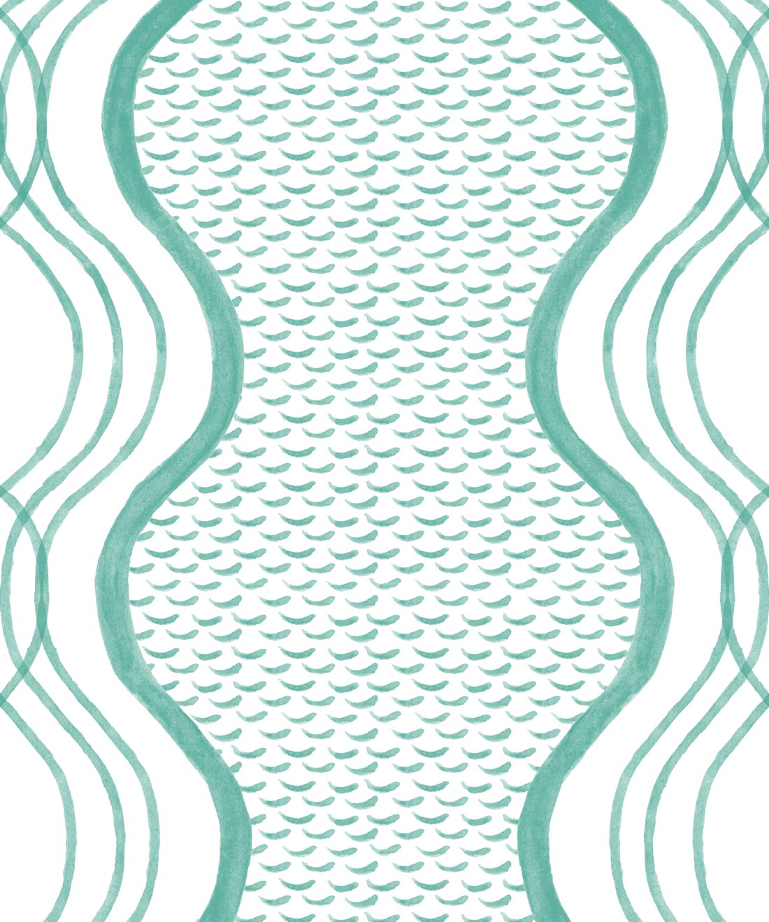 Wavy Lines Wallpaper, Green