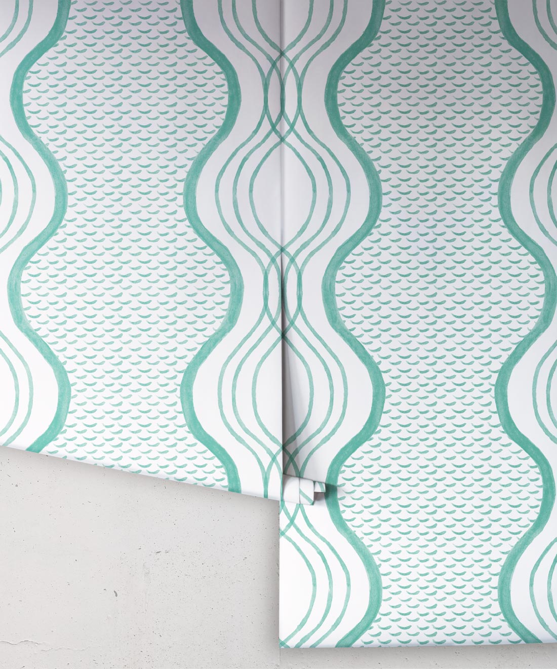 Wavy Lines Wallpaper, Green