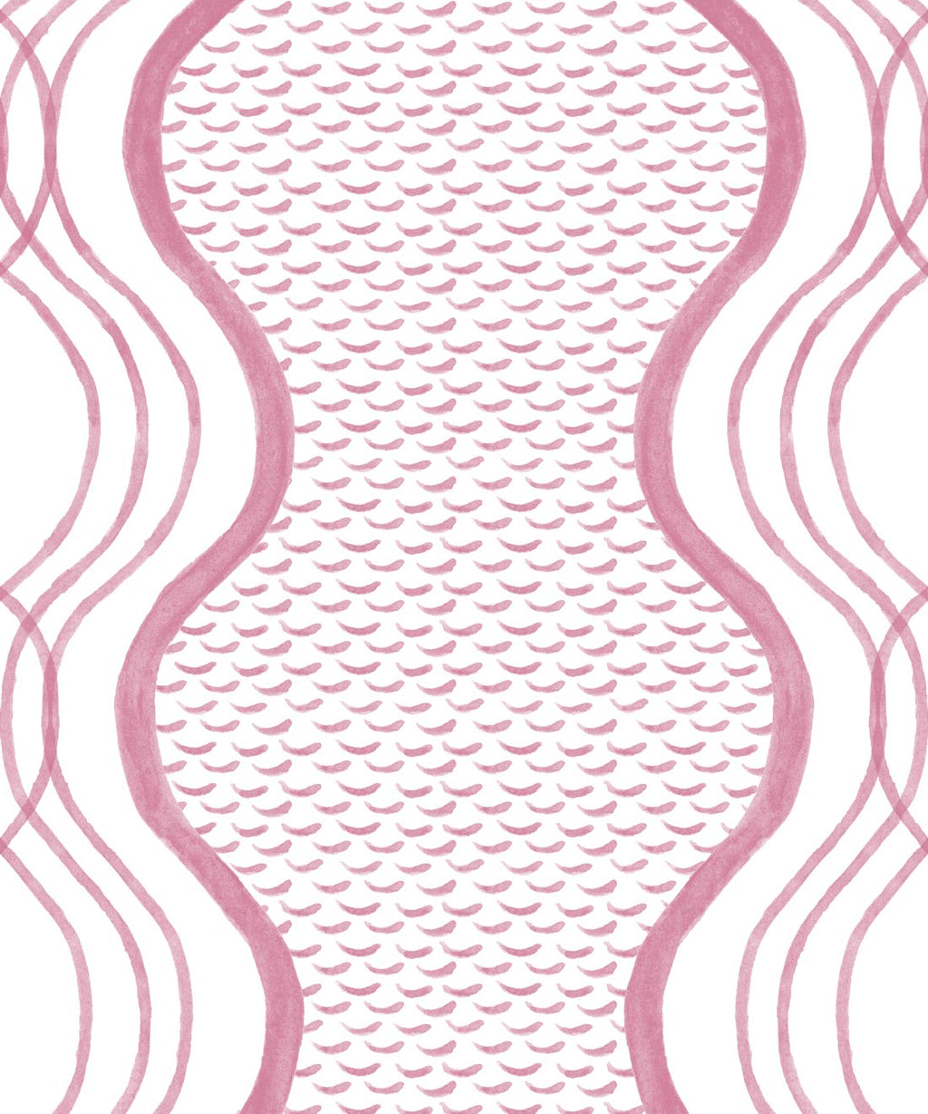 Wavy Lines Wallpaper, Rose