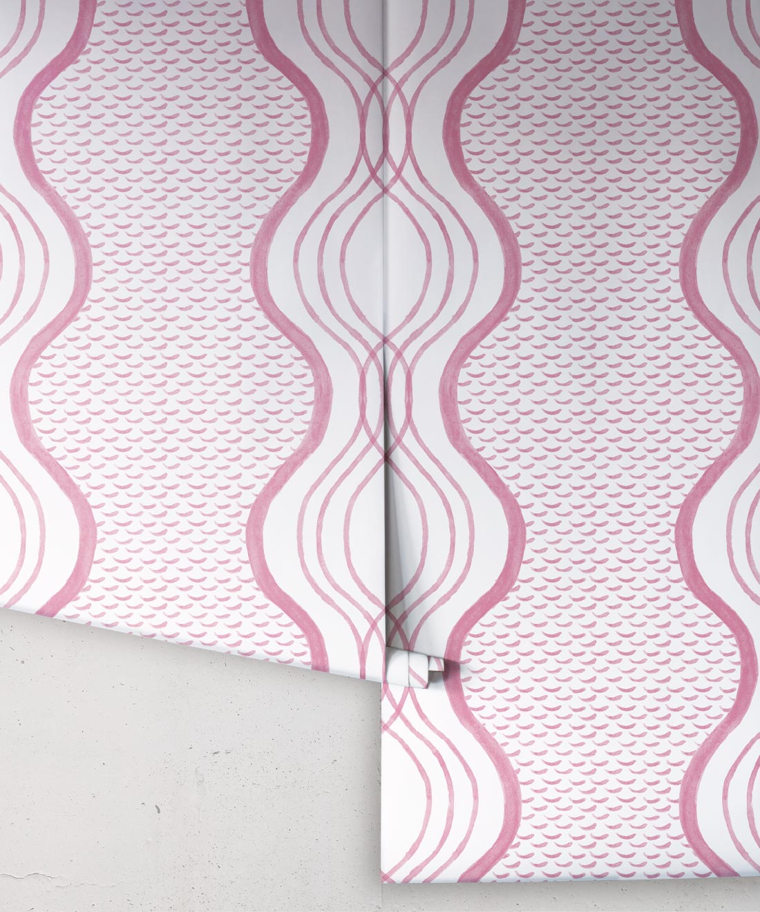 Wavy Lines Wallpaper, Rose