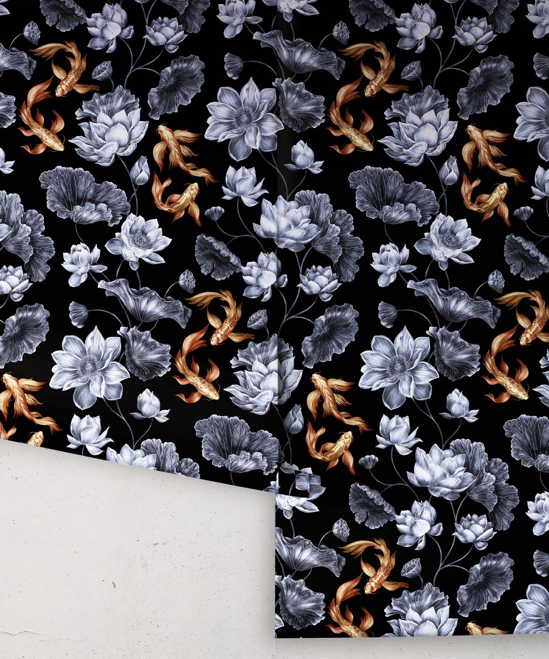 Golden Koi Wallpaper, Black