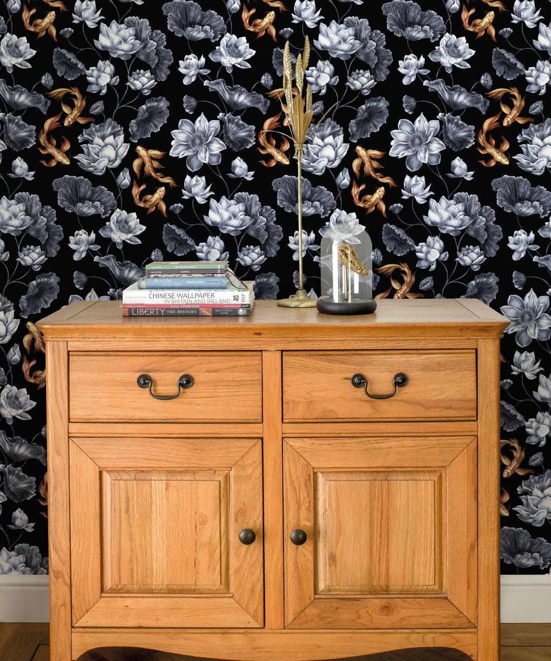 Golden Koi Wallpaper, Black