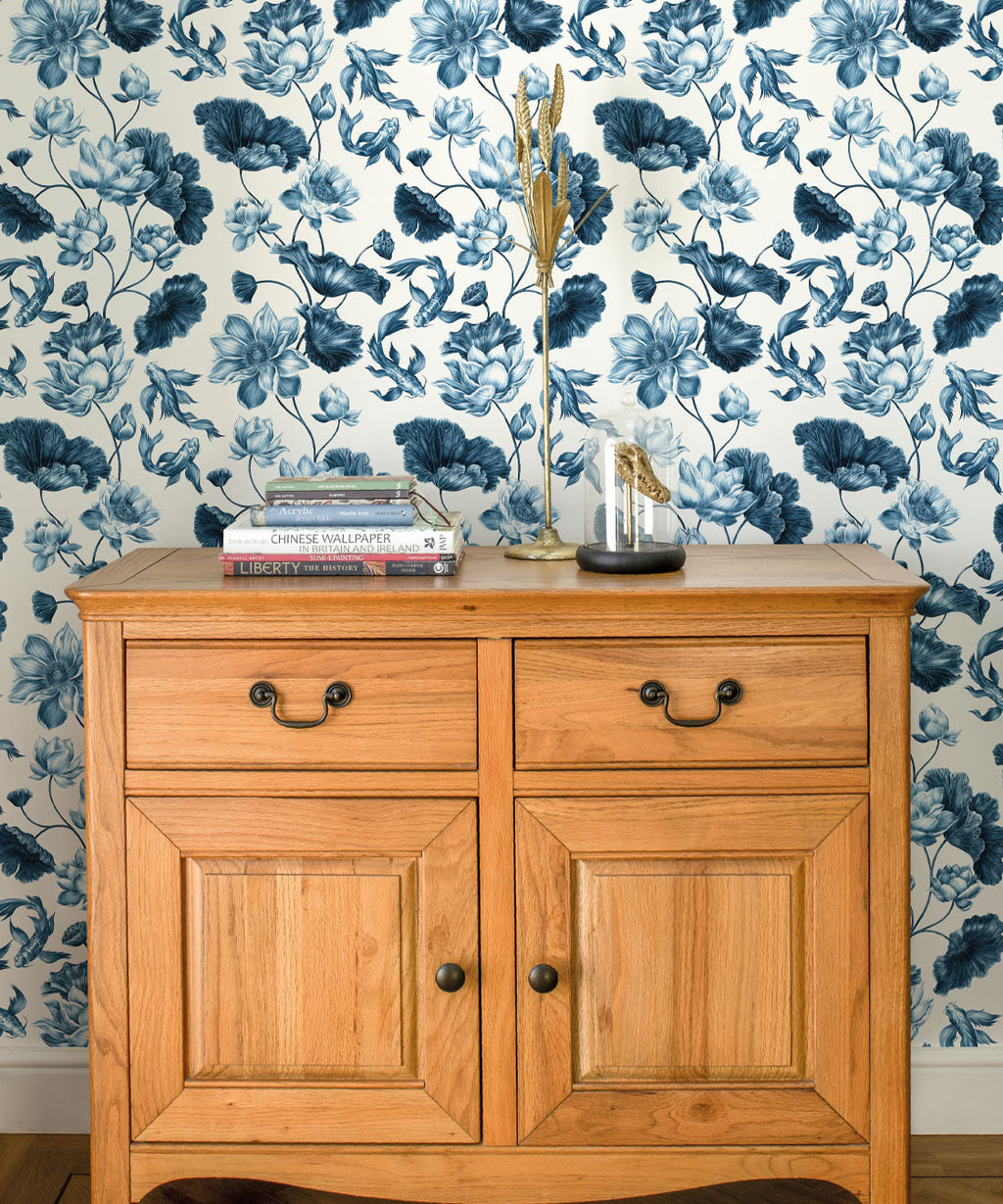 Golden Koi Wallpaper, Navy