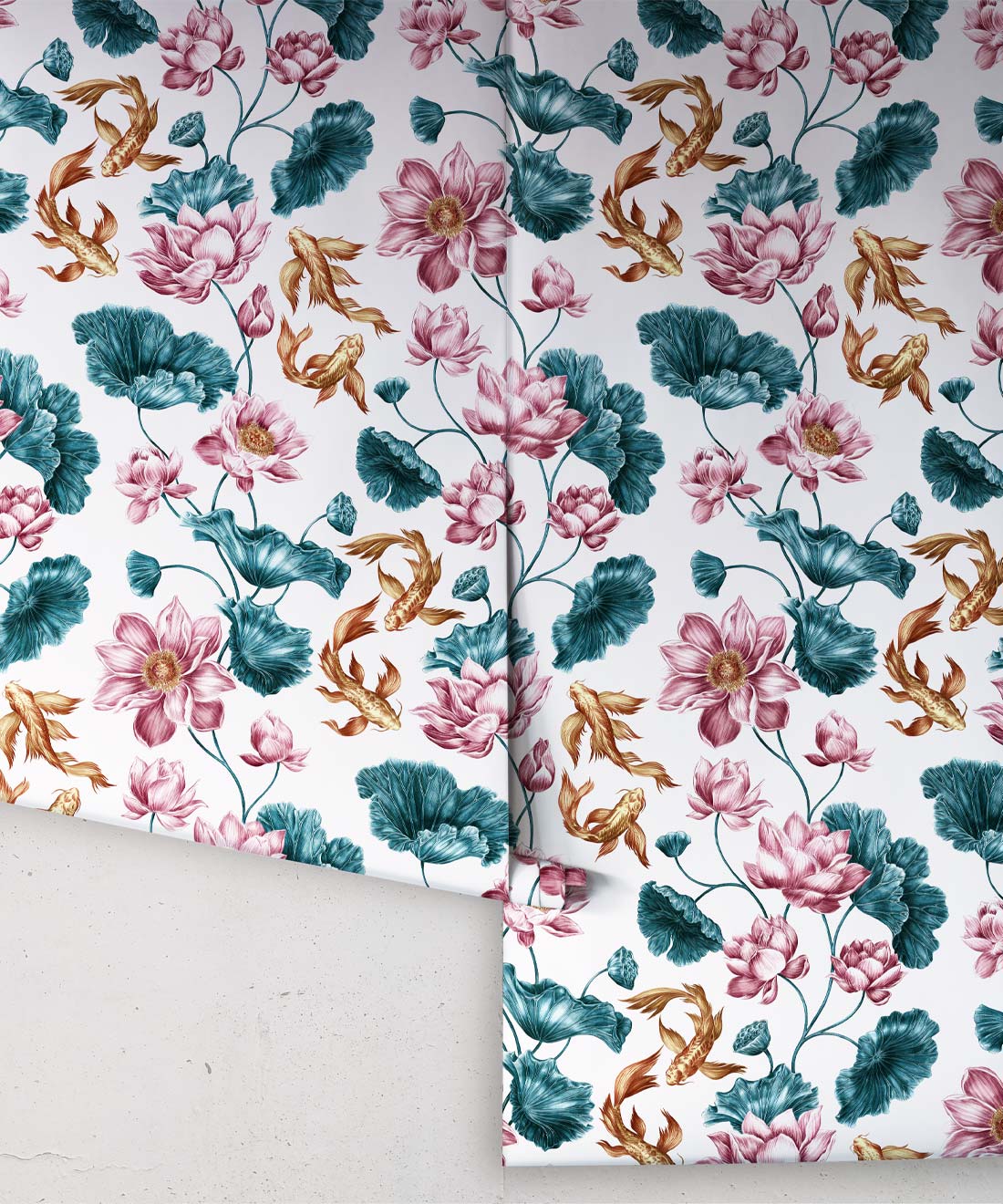 Golden Koi Wallpaper, White